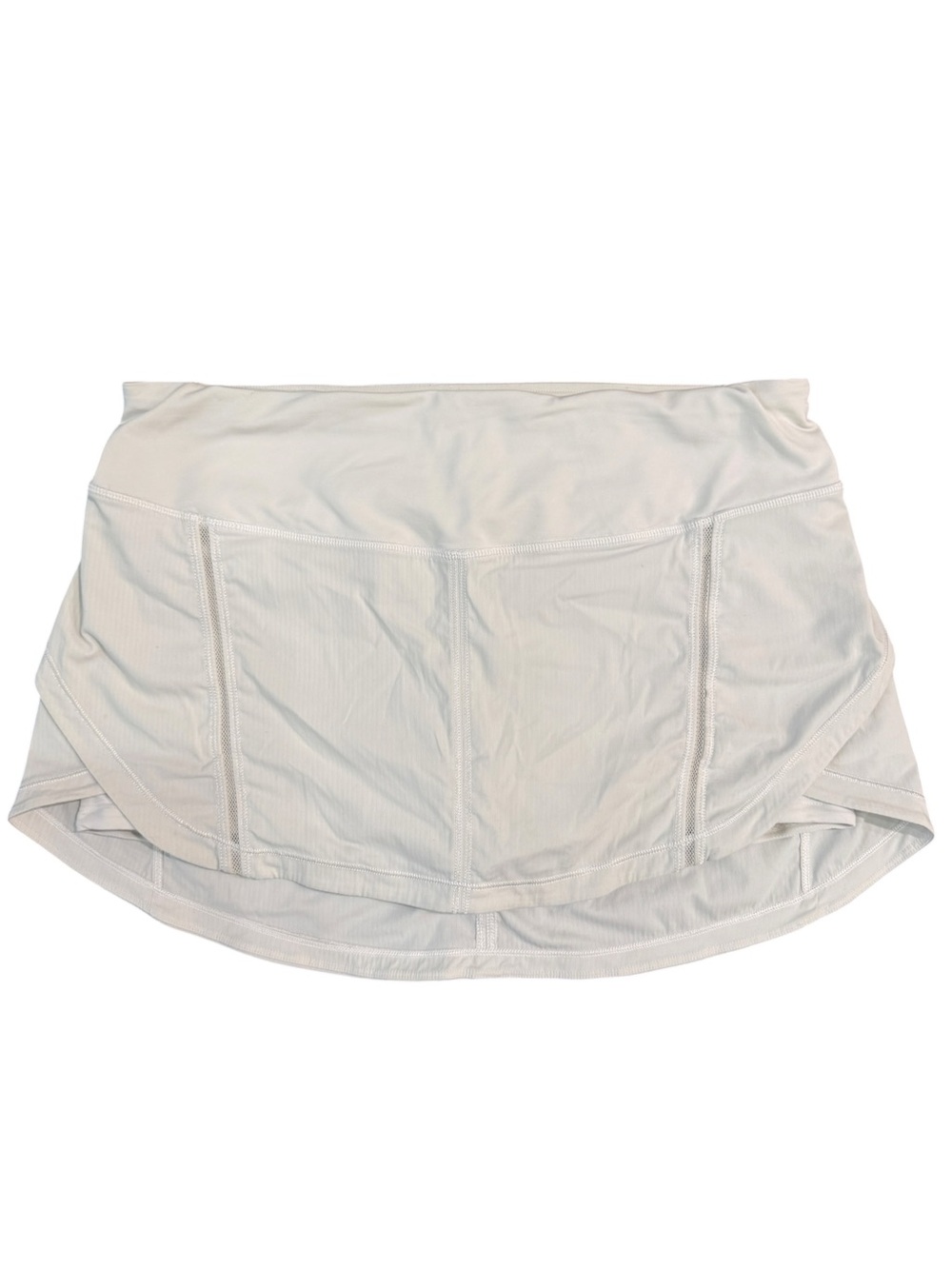 Lululemon Full Stride Skirt White Womens Size 10 Mini Skort Tennis Running